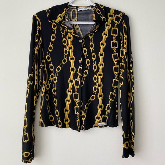 Dolce & Gabbana Tops - DOLCE & GABBANA Black Link Blouse